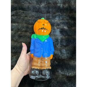 Halloween Pumpkin Blow Mold Light Toppers 9" Vintage General Foam Plastics